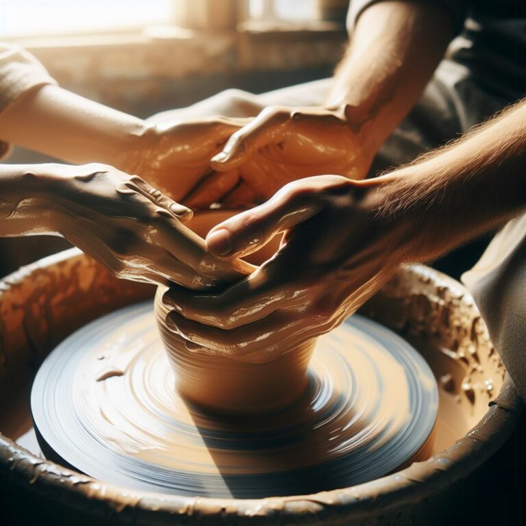 clay and pottery wheel Taormina